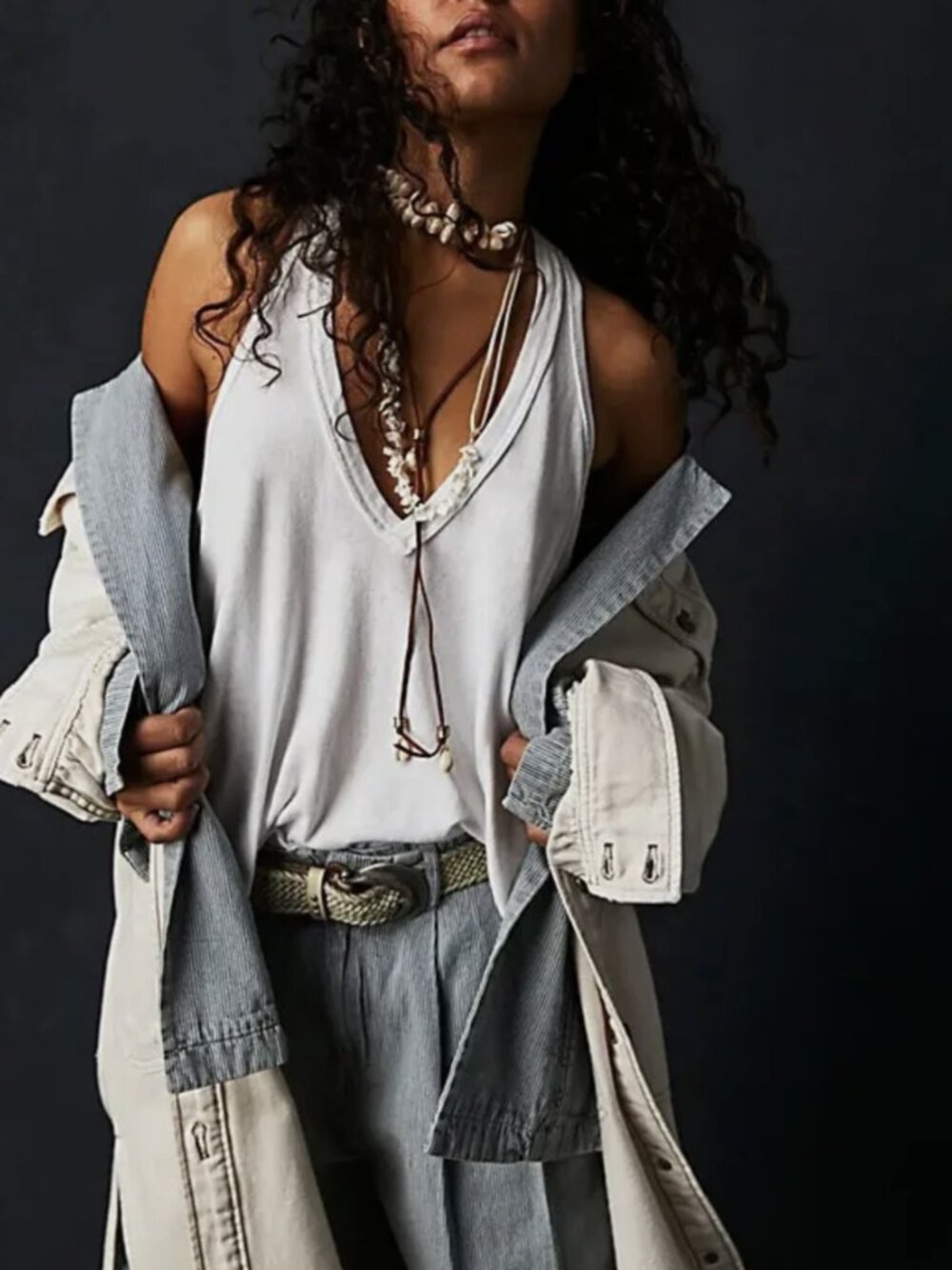 Free People We The Free White Care FP Karri Swing Tank